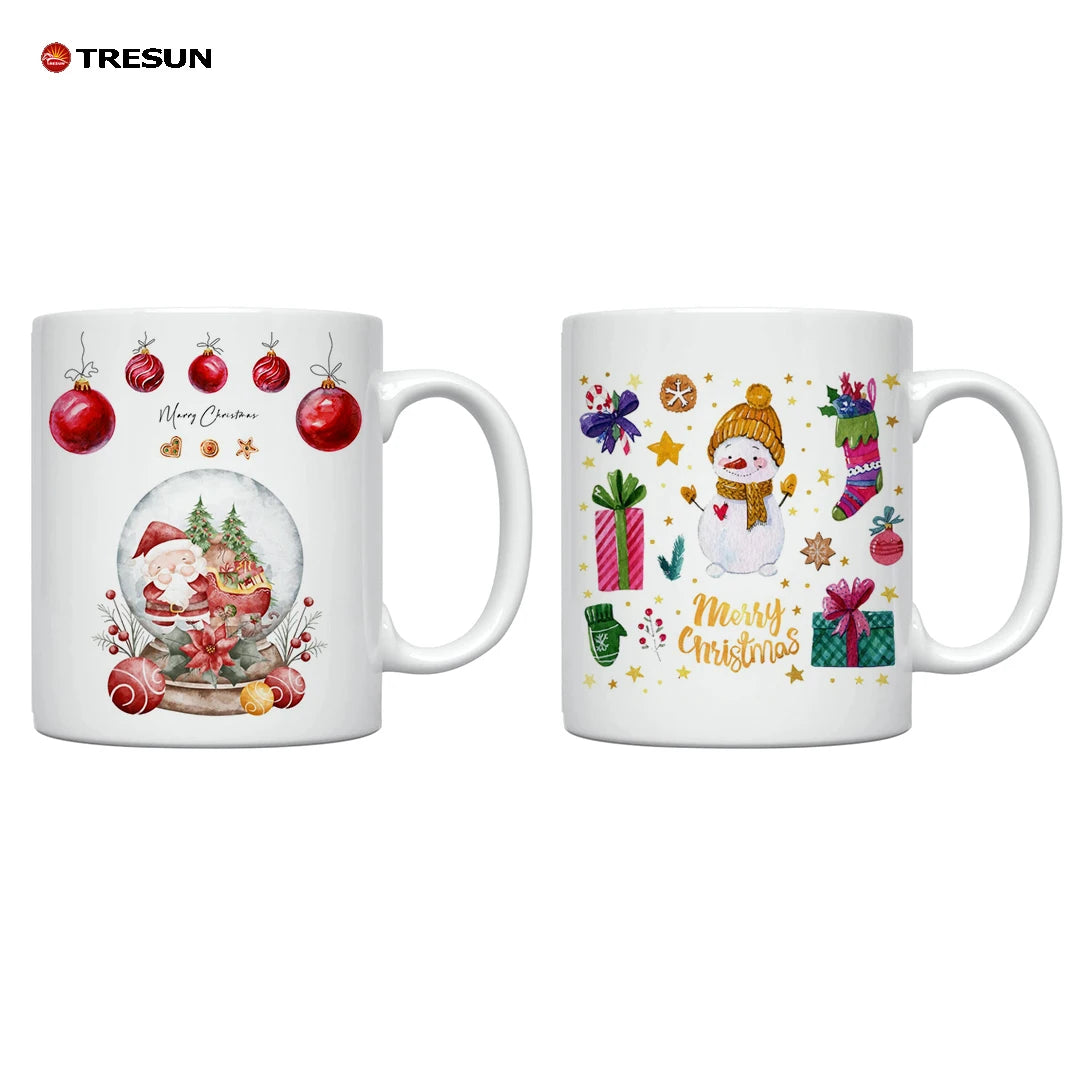Custom Mugs Factory Price Colorful Christmas Mugs for Printing High Quality 11Oz White Sublimation Ceramic Coffee Mug