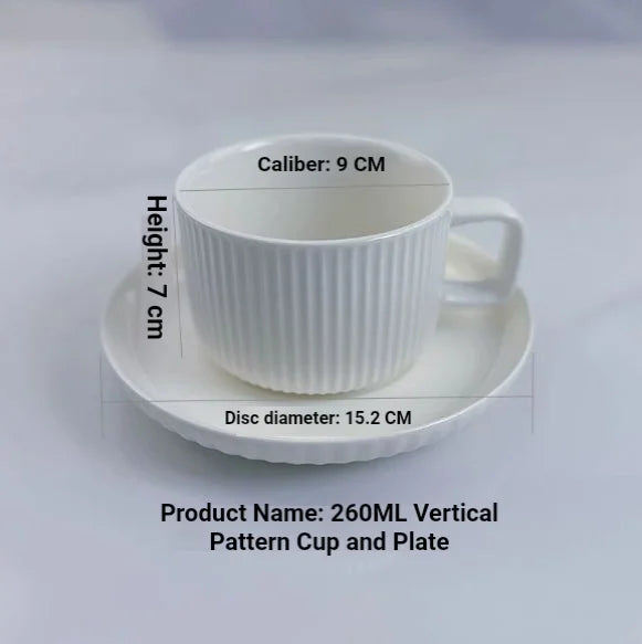 Hotel Cafe White Porcelain Embossed Coffee Cup And Saucer Set Custom Logo Restaurant Tea Cup Wholesale
