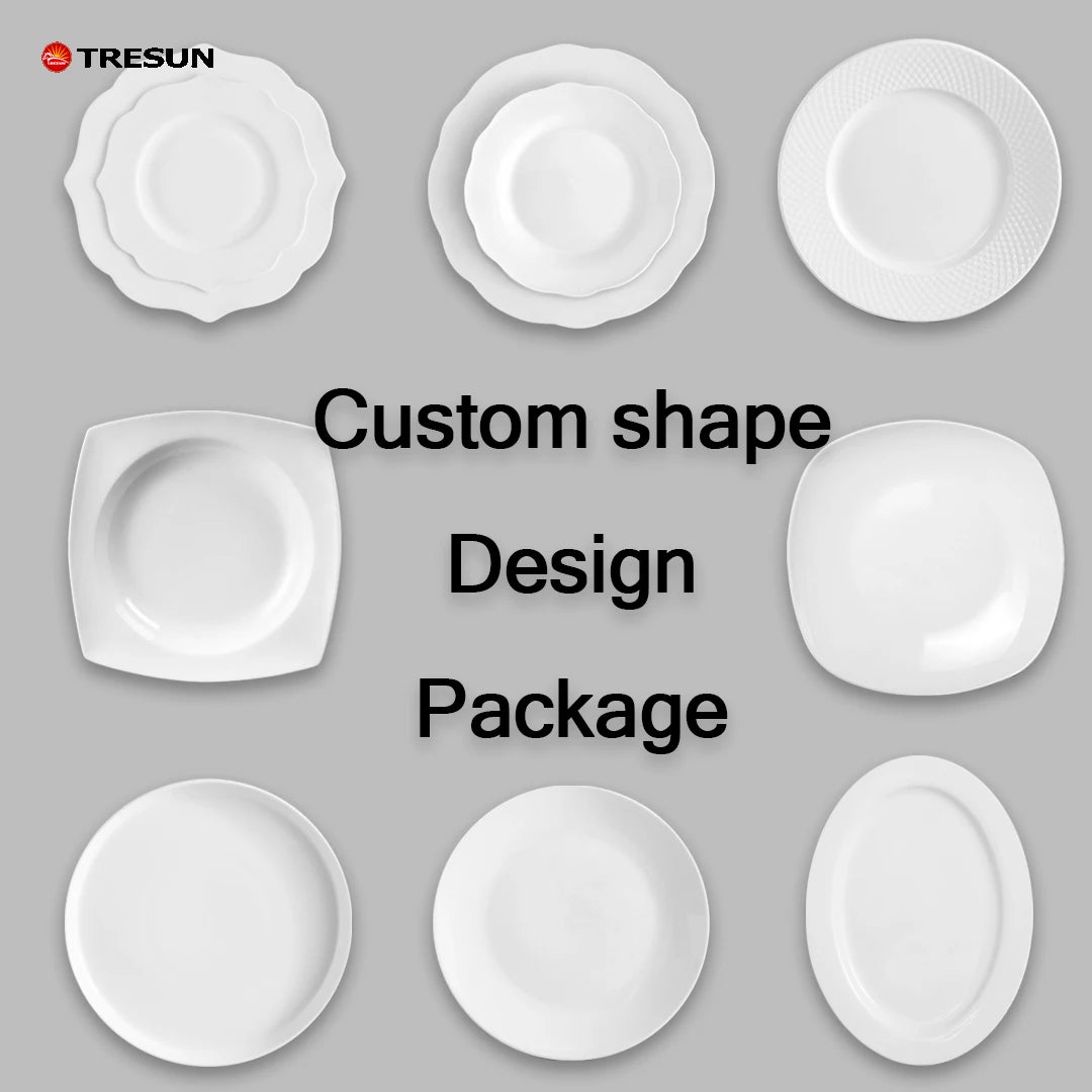 Wholesale Ceramic Dinner Plate Printing 8 10 Inch White Custom Porcelain Ceramic Food Plates for Home Restaurant Party