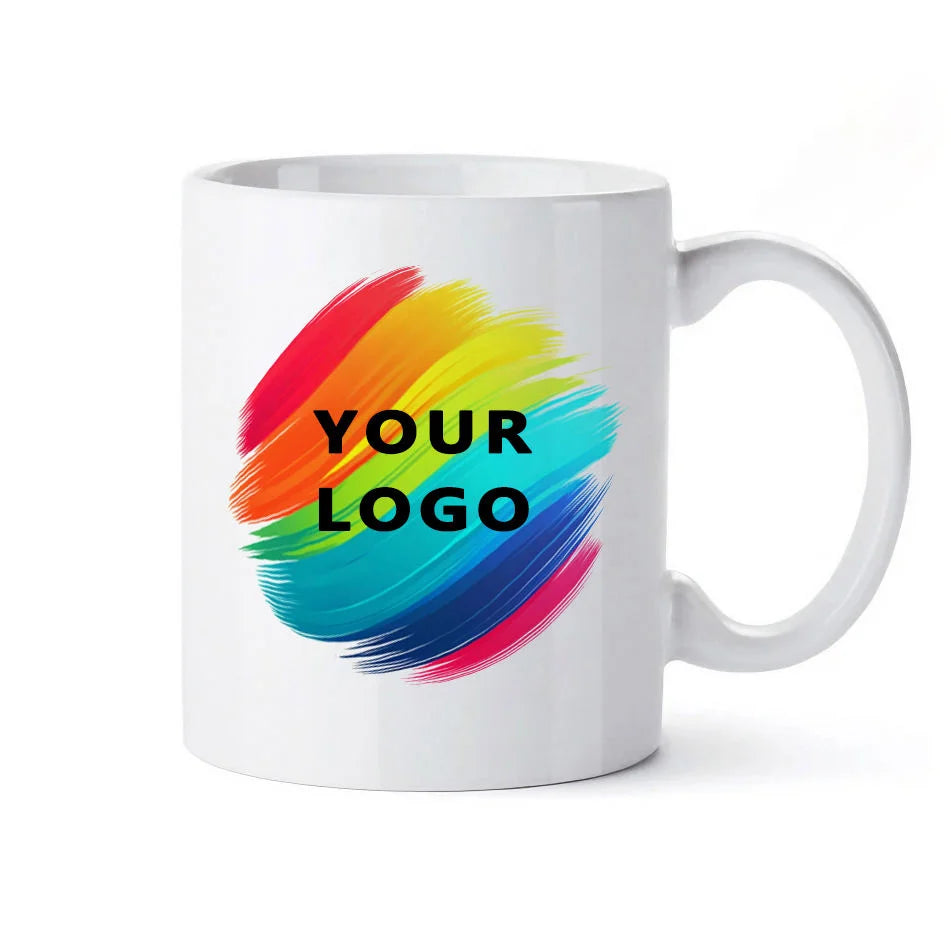 Customizable Logo Eco-Friendly Ceramic Coffee Mugs-Promotional Business Gifts Dishwasher & Microwave Safe Custom Printed