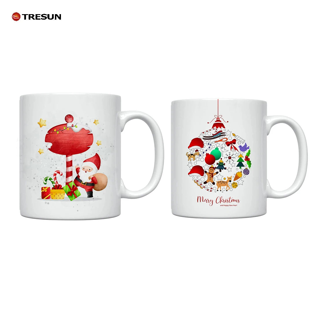 Custom Mugs Factory Price Colorful Christmas Mugs for Printing High Quality 11Oz White Sublimation Ceramic Coffee Mug