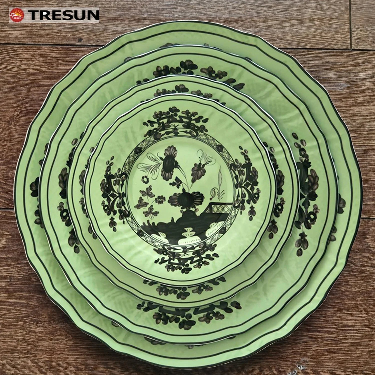 Richard Green Bone China Luxury Wedding Dish Vintage Italian-Style Floral  Fine Porcelain Plate Antique Embossed Leaf Design