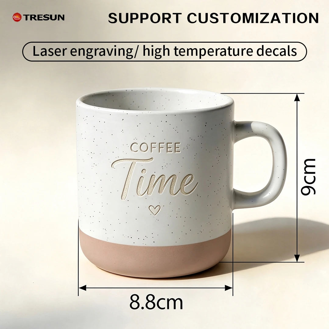 Stock Star Point Glaze Ceramic Mug Eco-Friendly Modern Design with Frosted Makeup Earth Bottom for Cafe Use Serving Coffee
