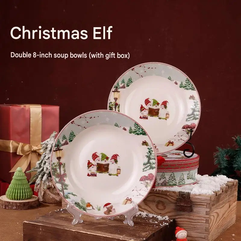 This Christmas Elf Bone China Mug Set Is Perfect for Holiday Use Dishwasher/microwave Safe Leak-proof Making Wonderful Gift.