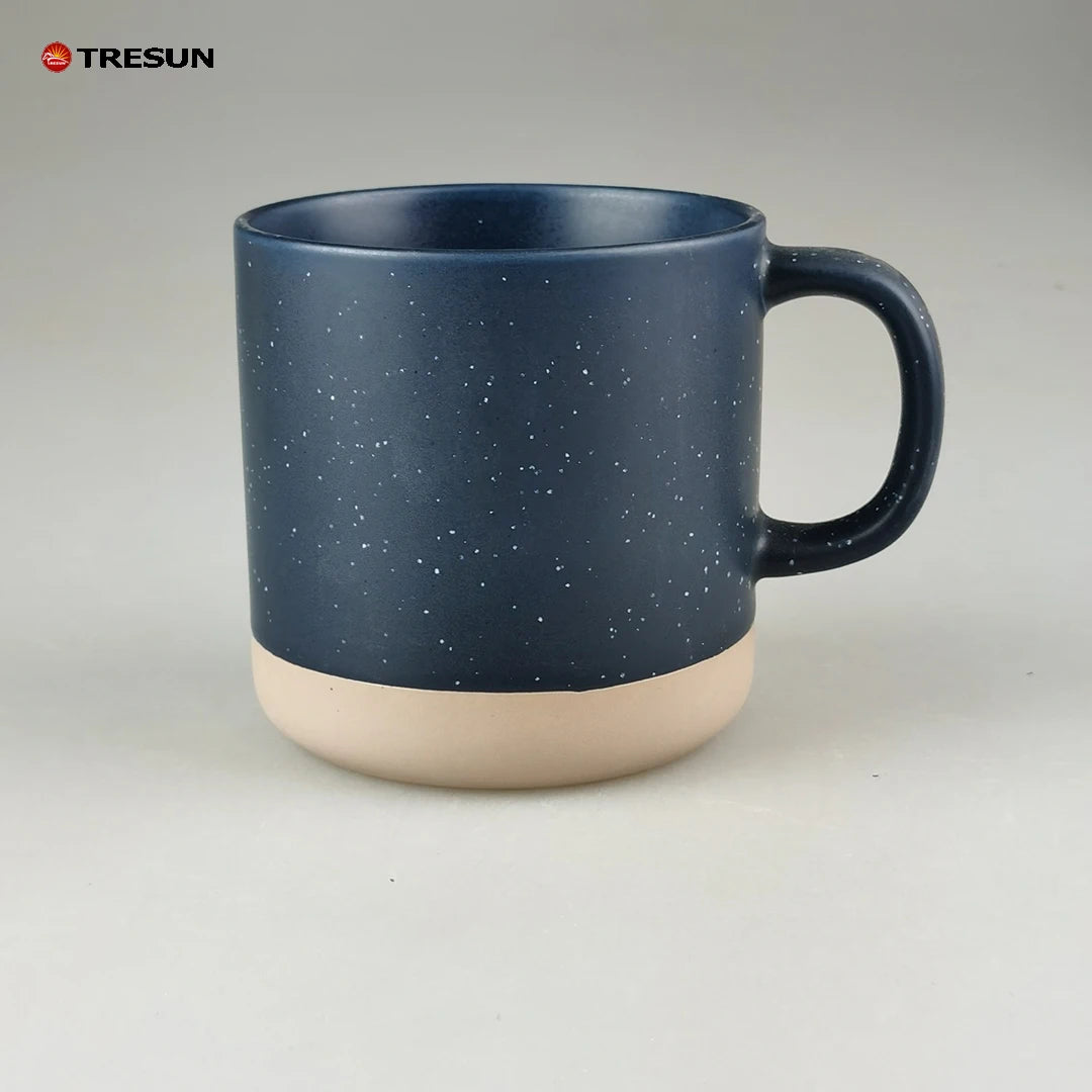 Stock Star Point Glaze Ceramic Mug Eco-Friendly Modern Design with Frosted Makeup Earth Bottom for Cafe Use Serving Coffee