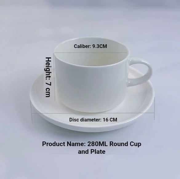 Hotel Cafe White Porcelain Embossed Coffee Cup And Saucer Set Custom Logo Restaurant Tea Cup Wholesale