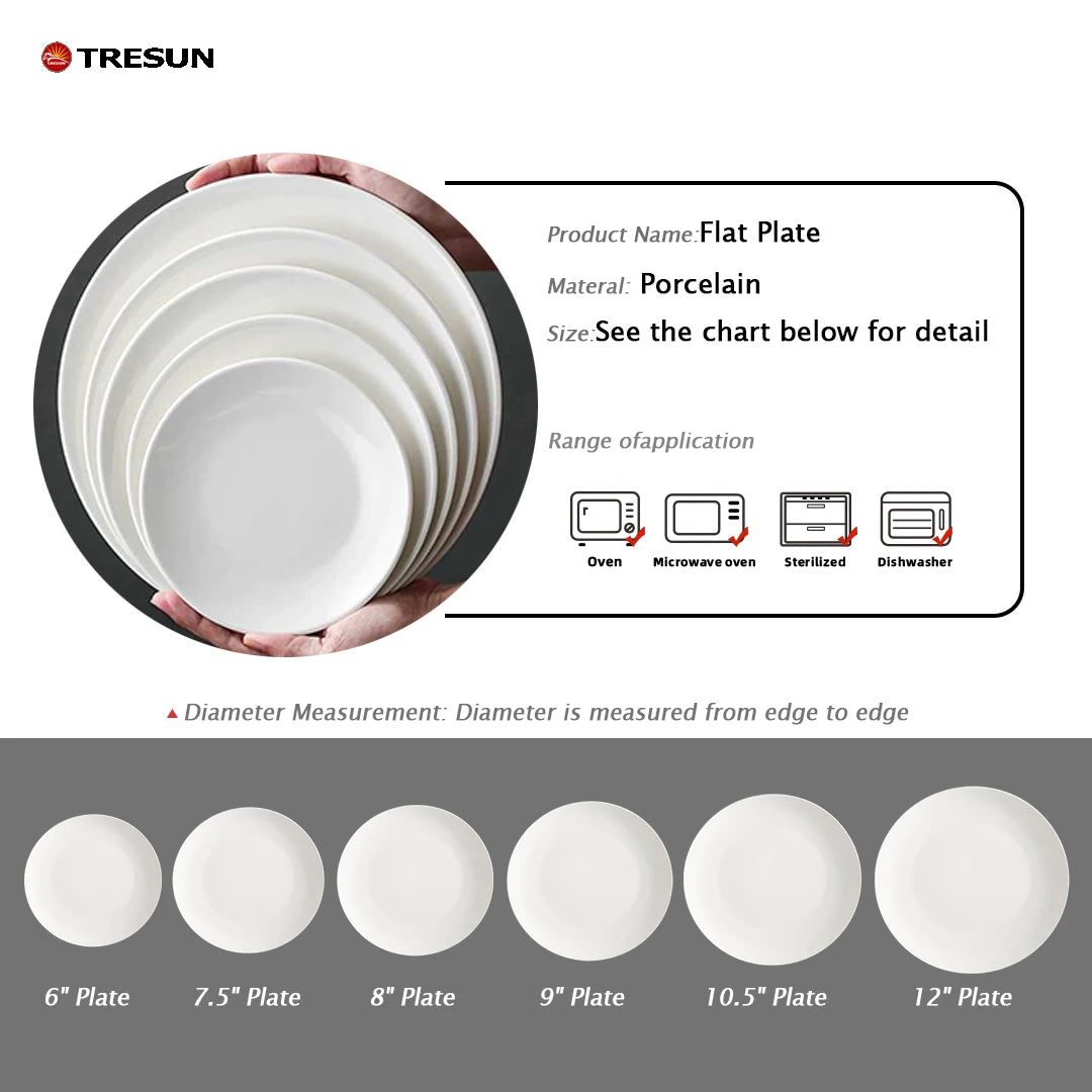 Factory Price Custom Logo Ceramic Plate Wholesale White Porcelain Dinner Plate OEM ODM Restaurant Hotel Tableware Bulk Orders
