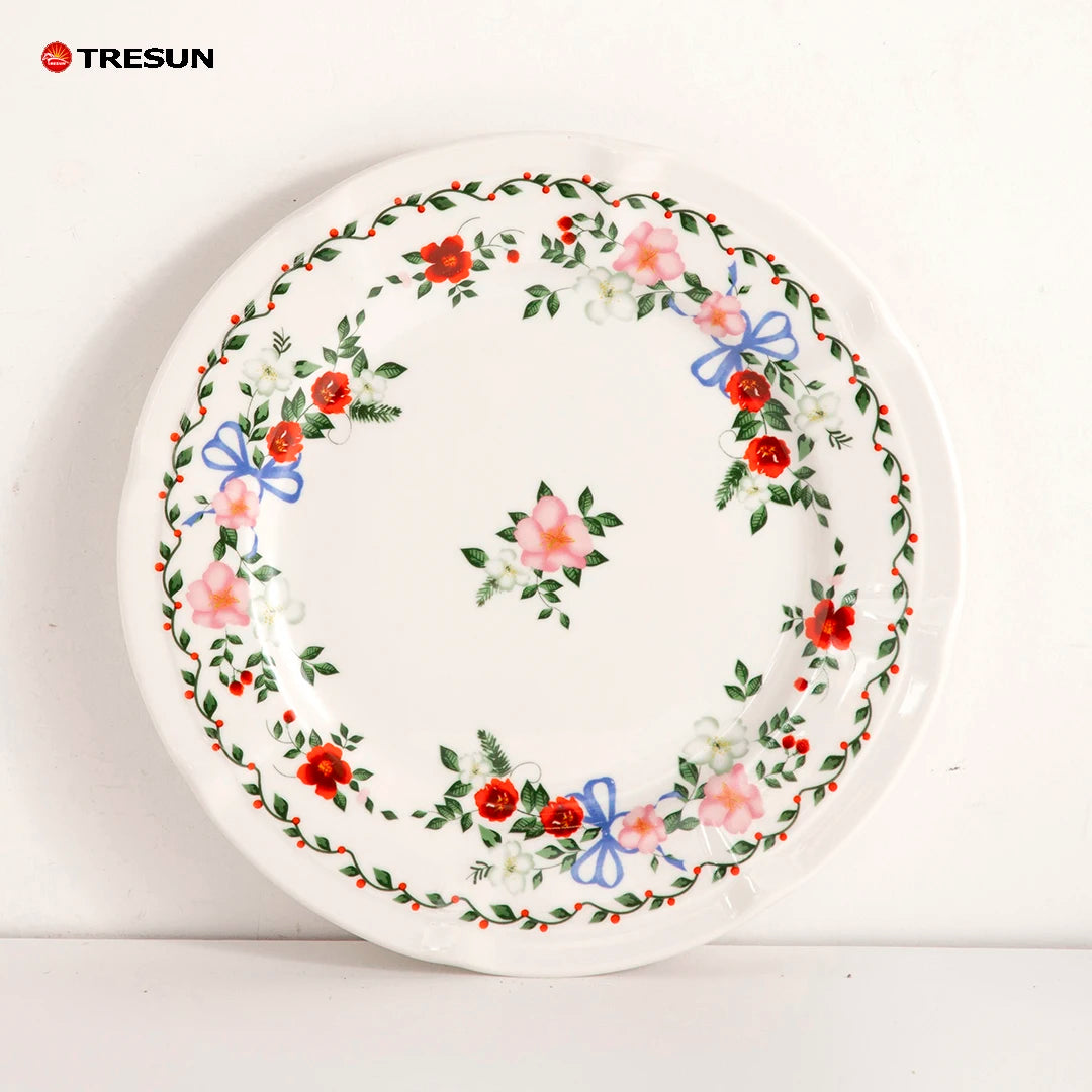 Vaisselle Vajillas De Porcelain Ceramic 16 Pieces Porcelain Decal Embossed Floral Design Luxury Wedding Tableware Dinnerware Set