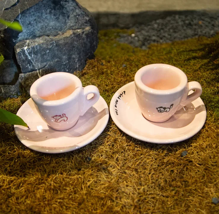 Factory Wholesale Prices Pink Cute Italian Latte Espresso Cup Thickened 80ML Mini Ceramic Bone China Eco-Friendly BPA Free