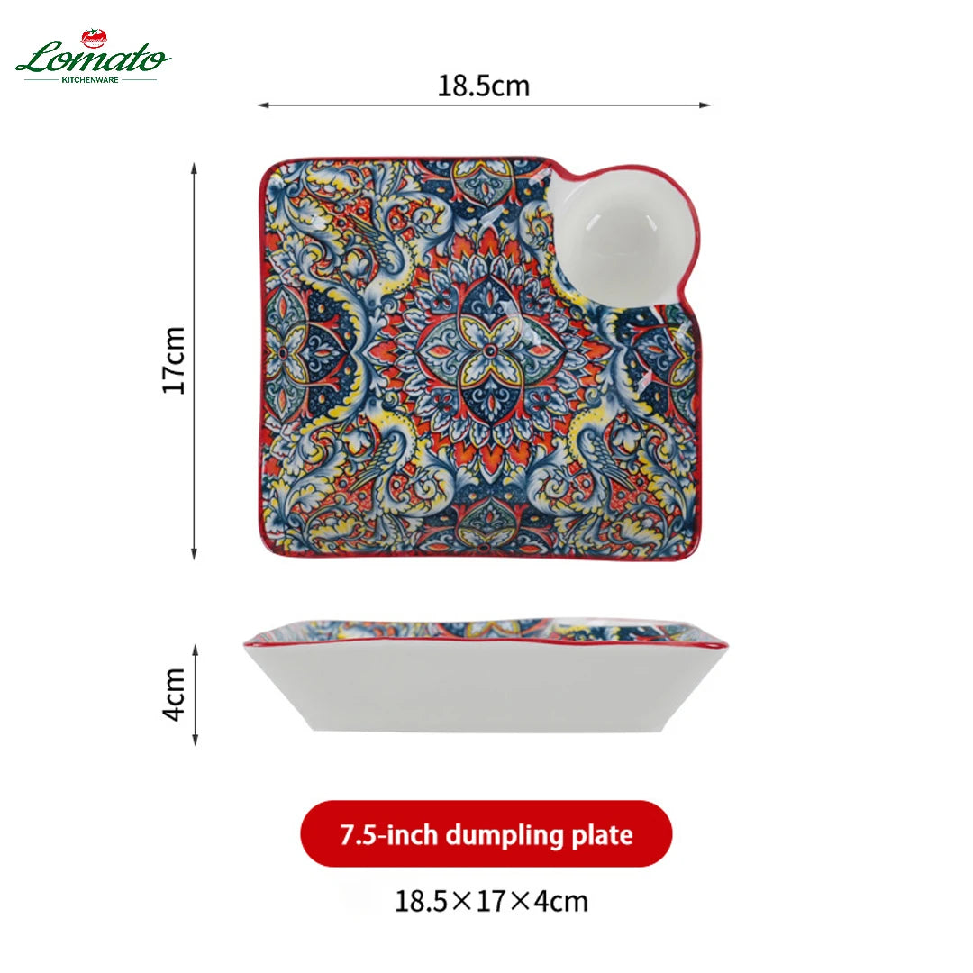 Wholesale TRESUN Bohemian Dinner Ceramic Eco-Friendly Durable Leak-Proof Microwave Safe Tableware Set Restaurant Assorted Dishes