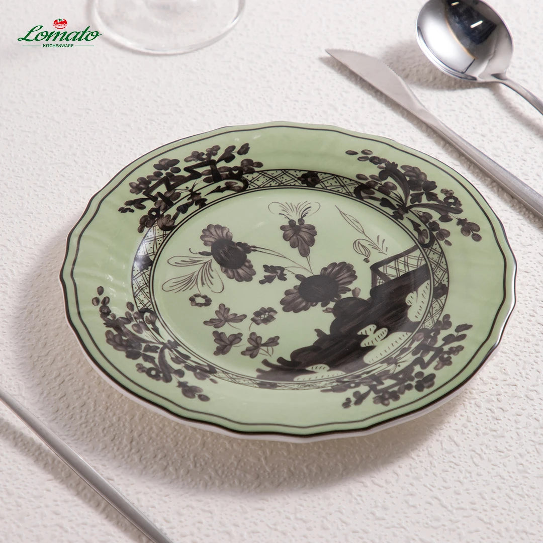 Bone China Dinner Plates Set Custom Pattern Luxury Wedding Hotel Tableware Free Design Customized Gift Ceramics Plates Wholesale