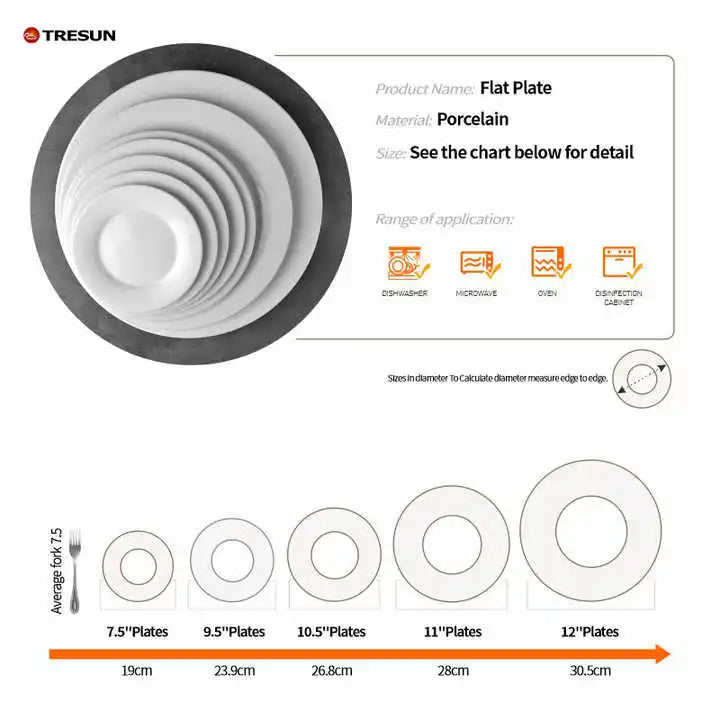 Wholesale Ceramic Dinner Plate Printing 8 10 Inch White Custom Porcelain Ceramic Food Plates for Home Restaurant Party