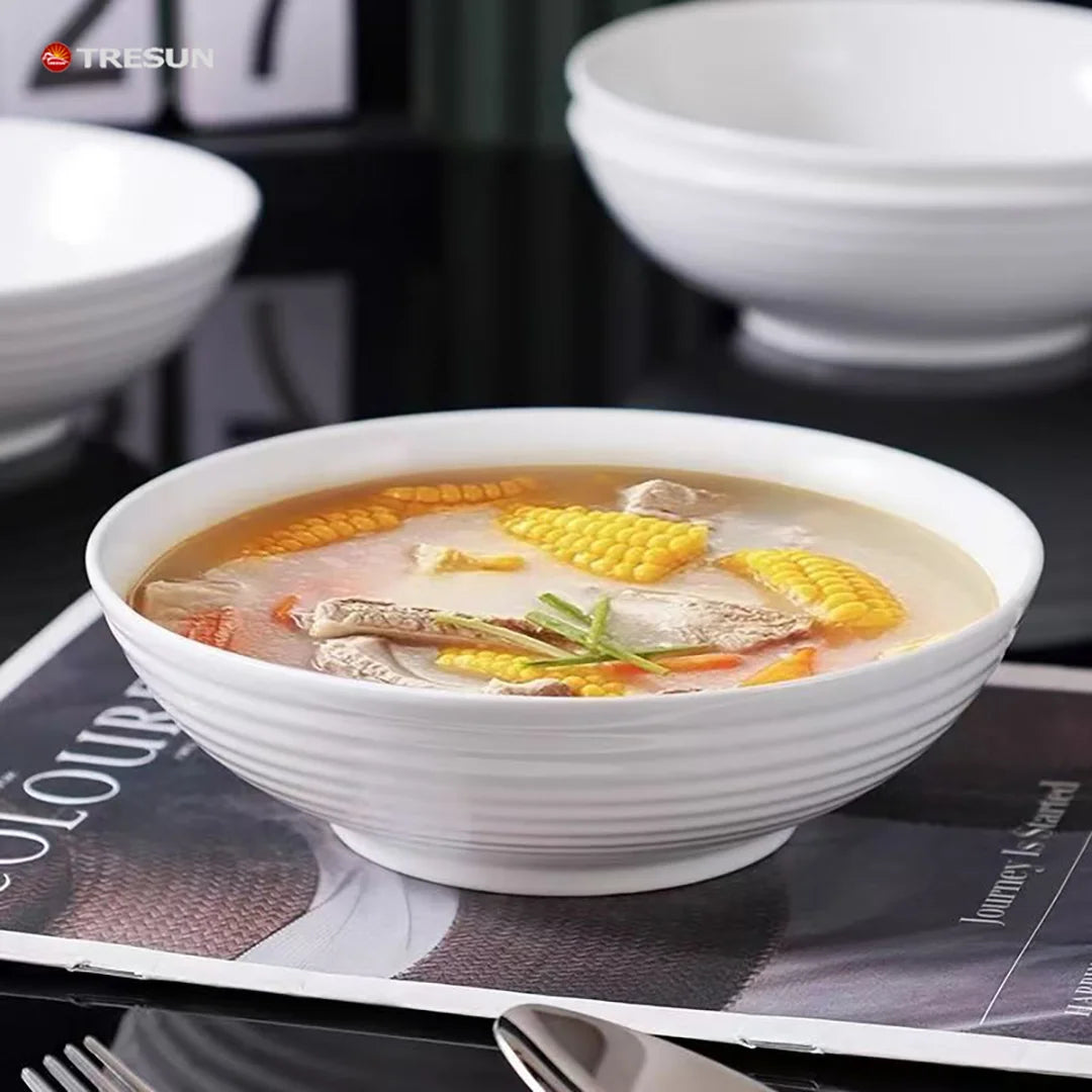 Large Embossed Chinese Style Pantone Colors 7 Inch Eco-Friendly Dinnerware Soup Rice Noodle Cereal Serving Party Ceramic