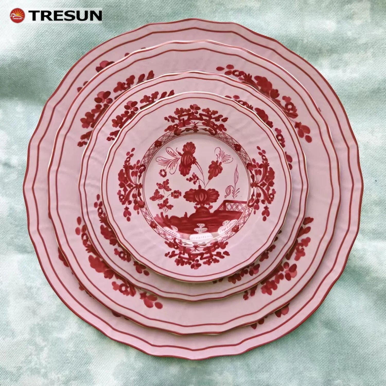 Richard Green Bone China Luxury Wedding Dish Vintage Italian-Style Floral  Fine Porcelain Plate Antique Embossed Leaf Design