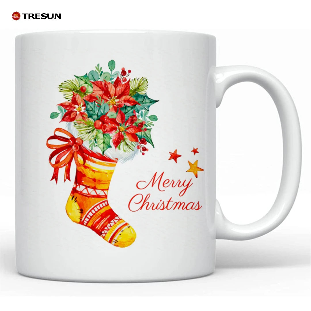 Custom Mugs Factory Price Colorful Christmas Mugs for Printing High Quality 11Oz White Sublimation Ceramic Coffee Mug