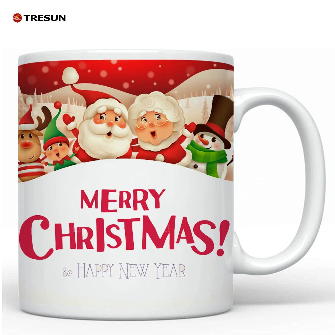 Custom Mugs Factory Price Colorful Christmas Mugs for Printing High Quality 11Oz White Sublimation Ceramic Coffee Mug