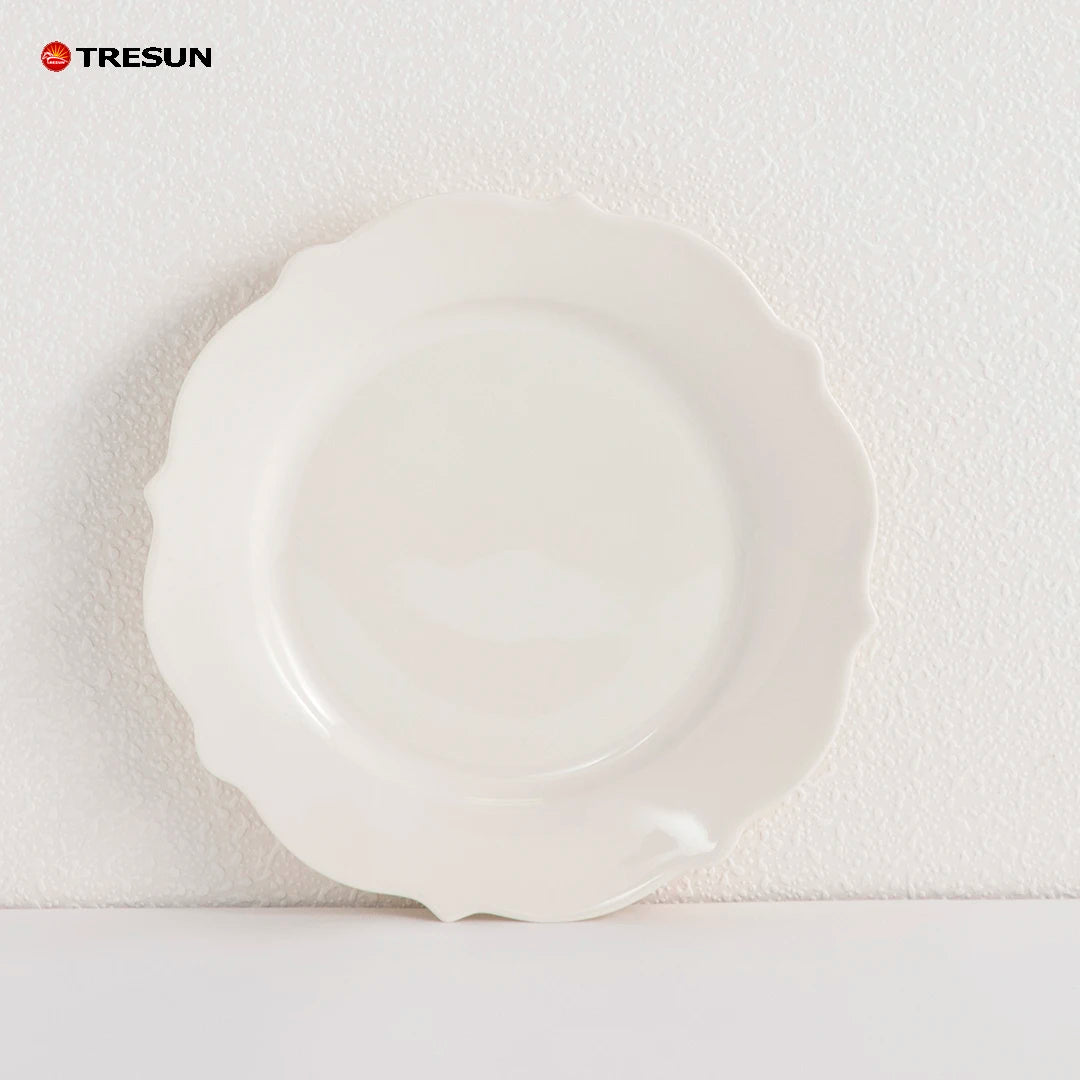 Customized Wholesale Irregular Shape Bone Porcelain Tableware Plain White Luxury Dining Plate Hospitality Plates with Bowl