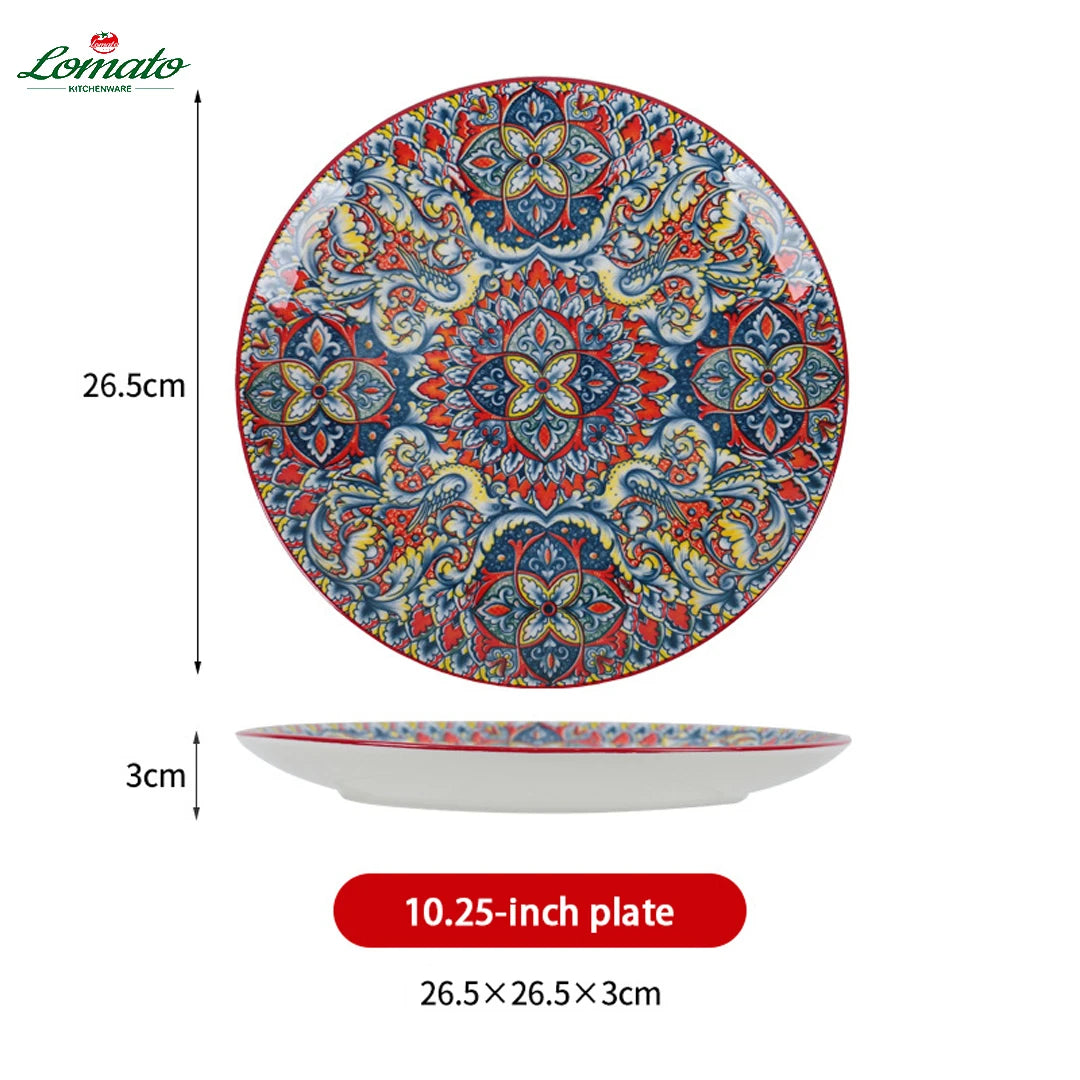 Wholesale TRESUN Bohemian Dinner Ceramic Eco-Friendly Durable Leak-Proof Microwave Safe Tableware Set Restaurant Assorted Dishes