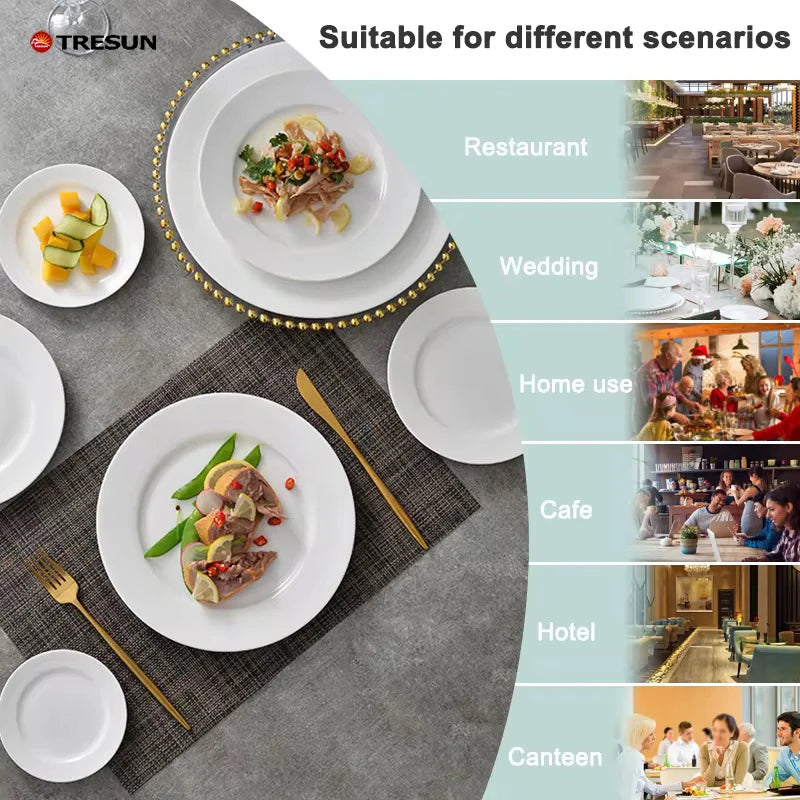 Wholesale Ceramic Dinner Plate Printing 8 10 Inch White Custom Porcelain Ceramic Food Plates for Home Restaurant Party