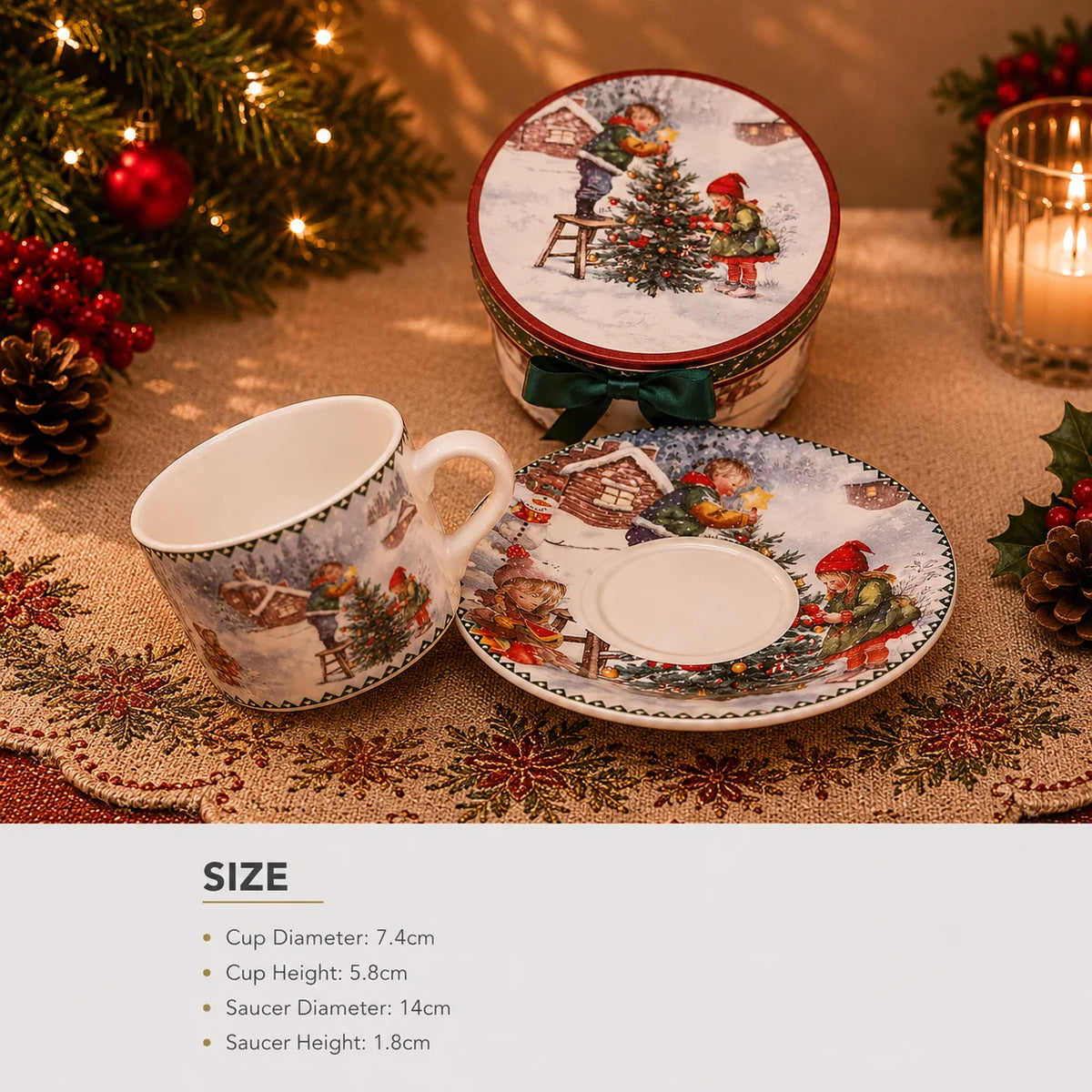 Factory Direct Ceramic Mug Snow Scene Painted Porcelain Ceramic Cup Christmas Birthday Gifts for Housewarming Food