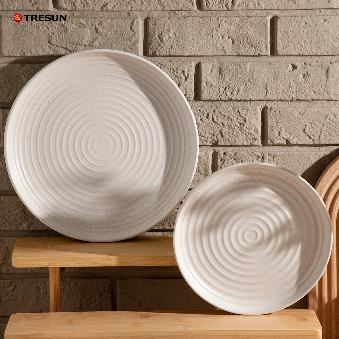 Whilesale Price White Matte Restaurant Hotel Nordic Western Stoneware Ceramic  Plates and Dishes