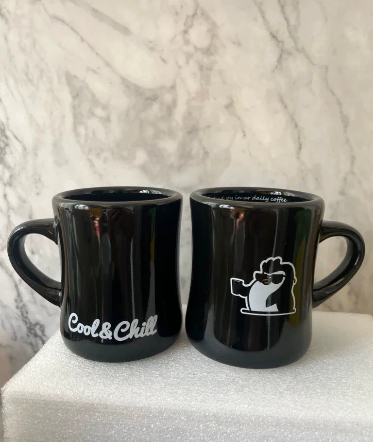 Custom Waist-Contoured Porcelain Mug in Red White Black & Cream | Eco-Friendly BPA Free Logo Customizable Gift Cup