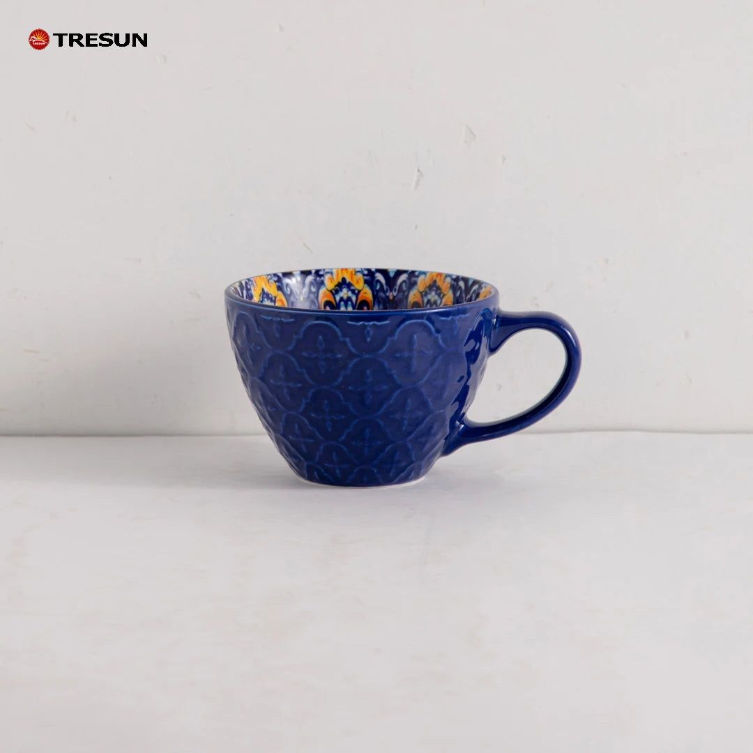TRESUN Bohemian Ceramic Dinnerware Set Orange Color Porcelain Tableware Set for Restaurant & Home