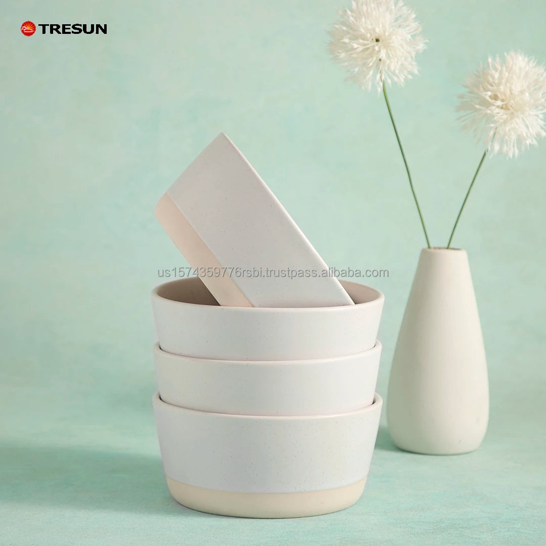 Wholesale Cheap Price TRESUN Brand Ceramic Stoneware 16-Piece Luxury White Galzed Dinnerware Set Dishwasher Safe for 4 Wedding