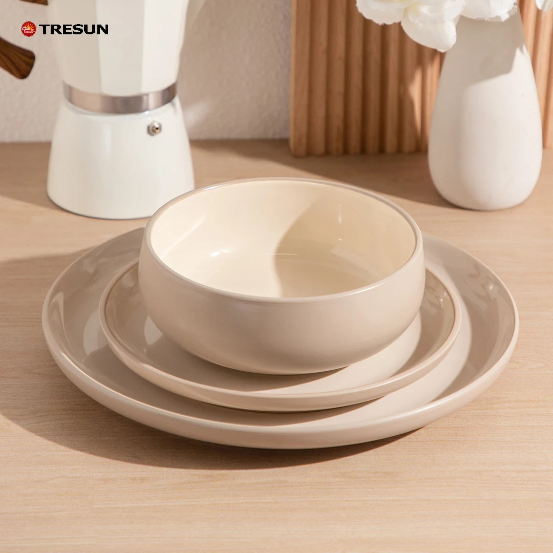 16 pcs 18 pcs 24 pcs Nordic Porcelain Plates Modern Hotel Bowl Ceramic Dinner Set Bakeware Set Restaurant Dinnerware Set