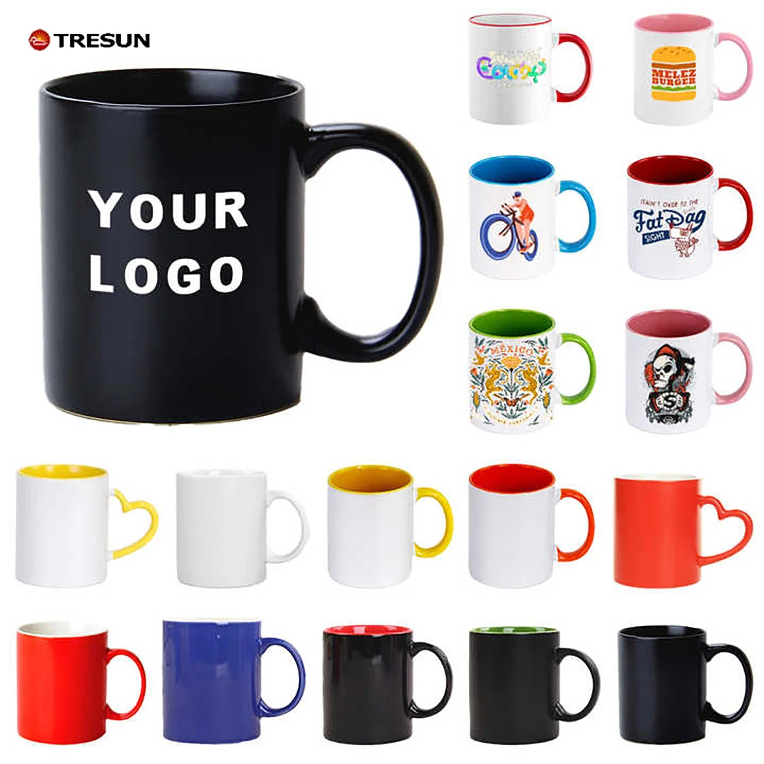 Customizable Logo Eco-Friendly Ceramic Coffee Mugs-Promotional Business Gifts Dishwasher & Microwave Safe Custom Printed