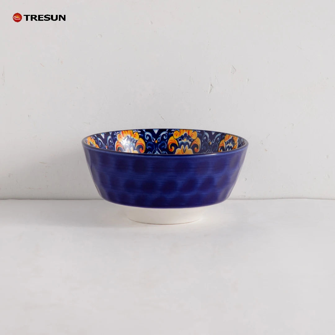 TRESUN Bohemian Ceramic Dinnerware Set Orange Color Porcelain Tableware Set for Restaurant & Home