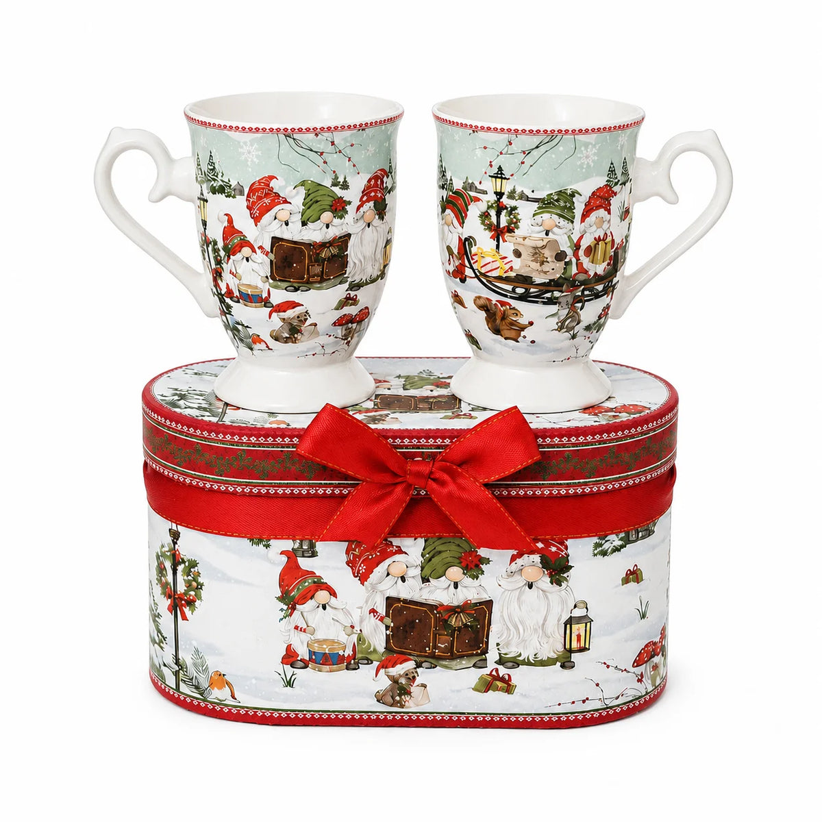 Creative Coffee Ceramic Cups with Handle Christmas Ceramic Cup Mug Set Cartoon Christmas Elf Design Porcelain Mug