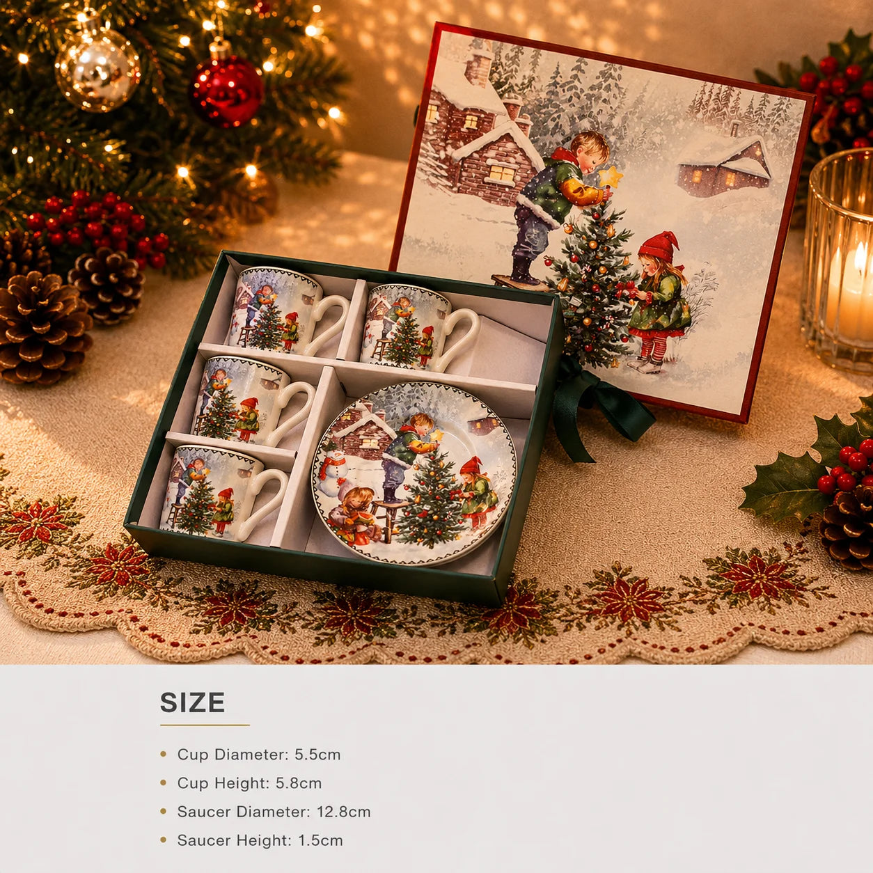Factory Direct Ceramic Mug Snow Scene Painted Porcelain Ceramic Cup Christmas Birthday Gifts for Housewarming Food