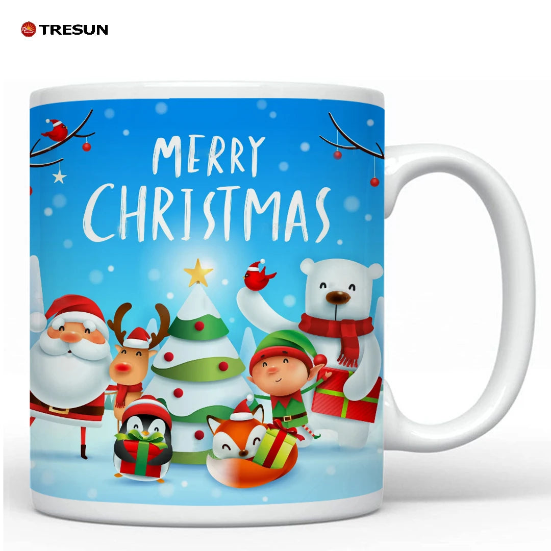 Custom Mugs Factory Price Colorful Christmas Mugs for Printing High Quality 11Oz White Sublimation Ceramic Coffee Mug
