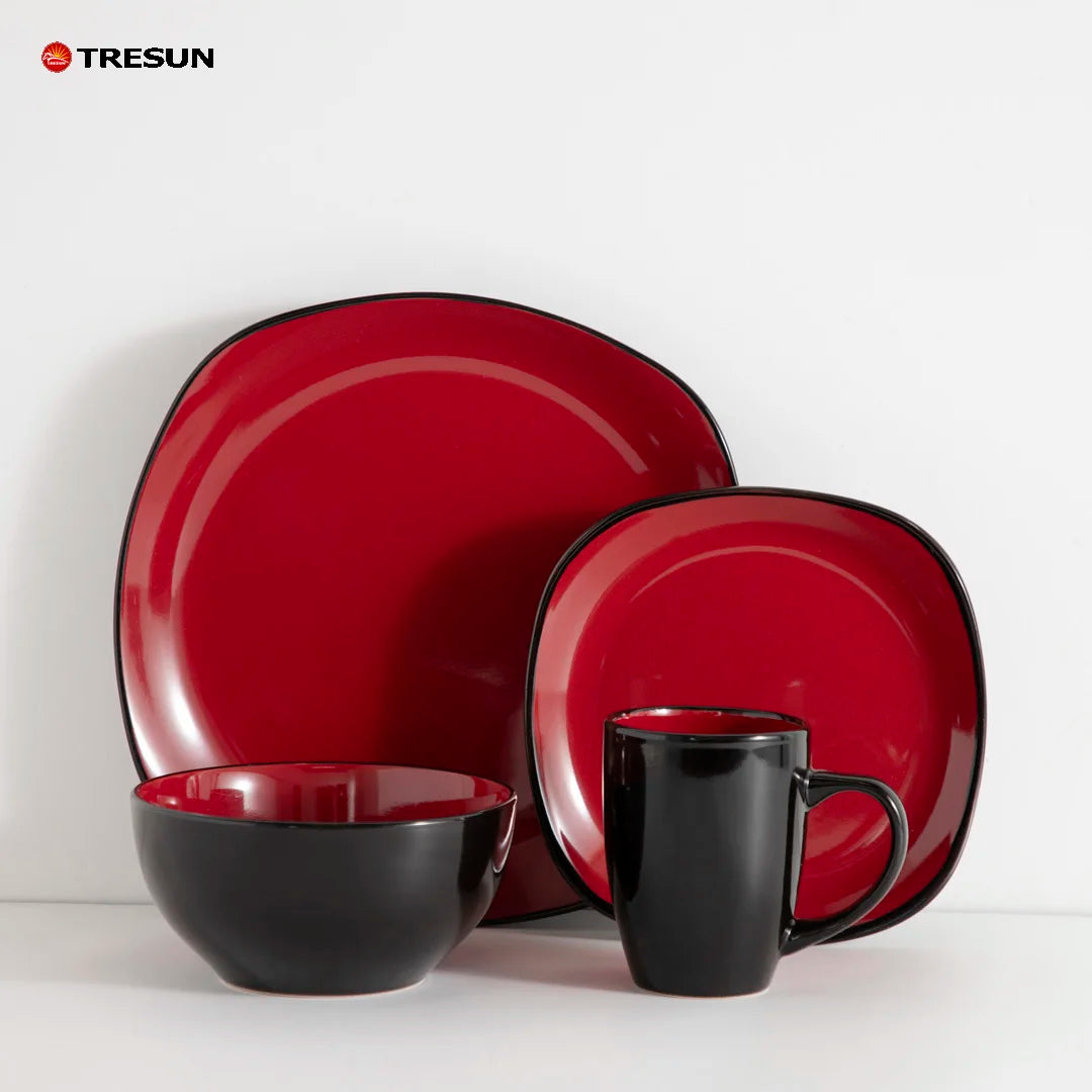 Ready-to-Ship TRESUN Luxury Eco-Friendly Sustainable Bone China Dinnerware Sets High-End Restaurant Tableware Dishwasher Safe