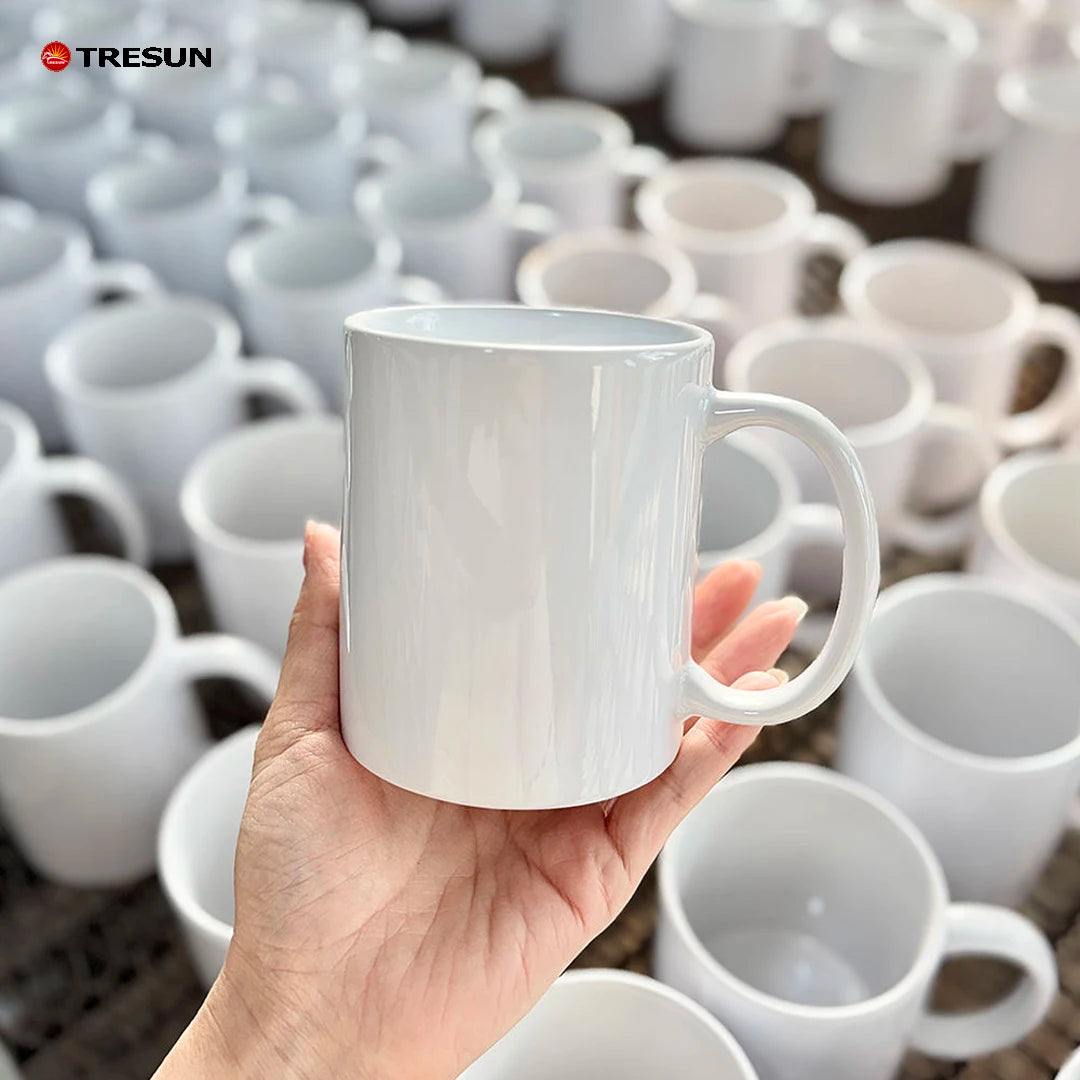 11oz Grade AAA White Sublimation Mug Blank with Premium Coating Dishwasher Safe Ceramic Coffee Cup for Heat Press Printing