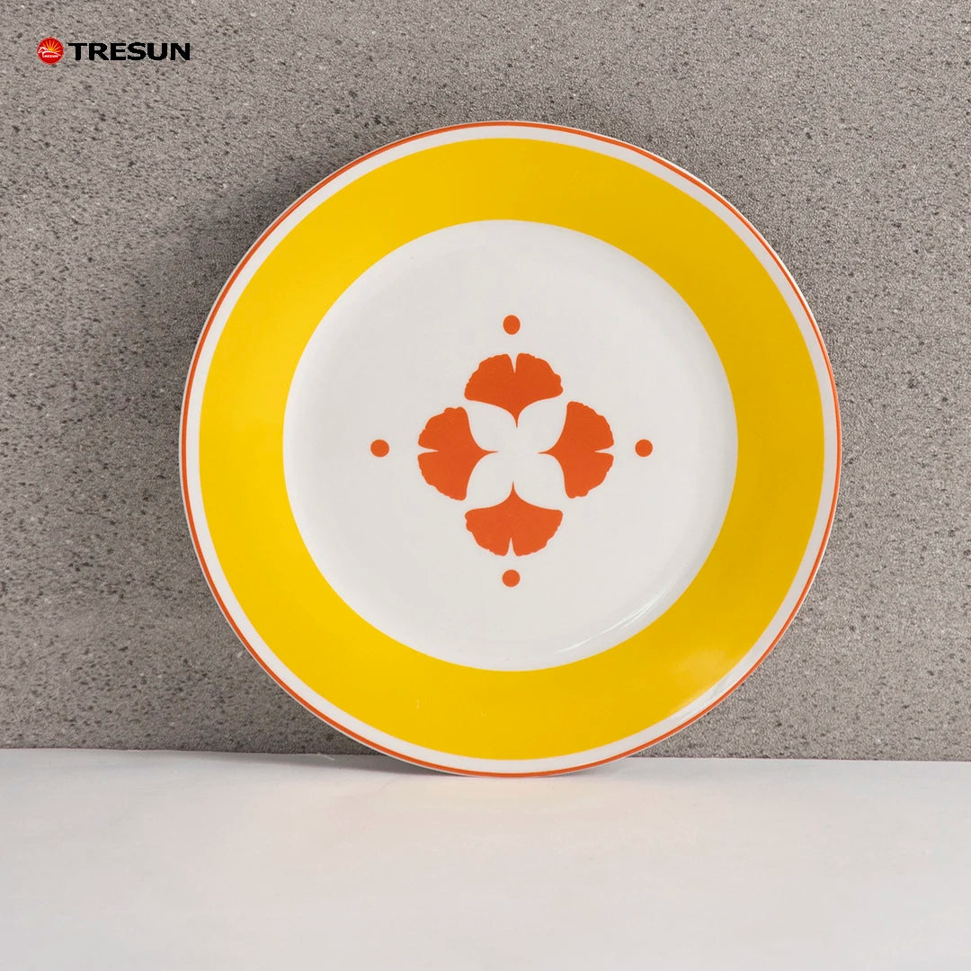 12 Pcs 16 Pcs Ceramic Plates Set Bowl Mug Full Collection Breakfast Ginkgo Leaf Design Porcelain Decal Dinner Dinnerware Set