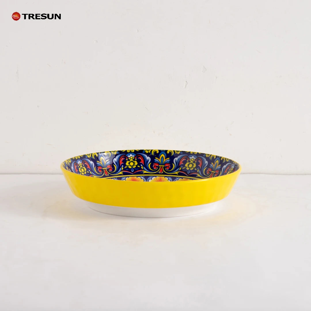 TRESUN Bohemian Ceramic Dinnerware Set Orange Color Porcelain Tableware Set for Restaurant & Home