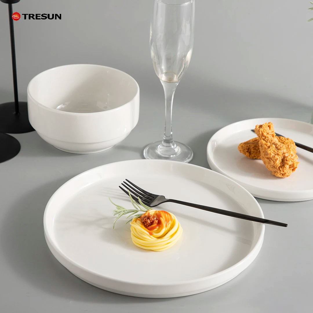 Cheap Price Pure White Western Style Premium Quality 10.5 Dinnerware Sets Tableware Wholesale Ceramic Dinner Plate for Wedding