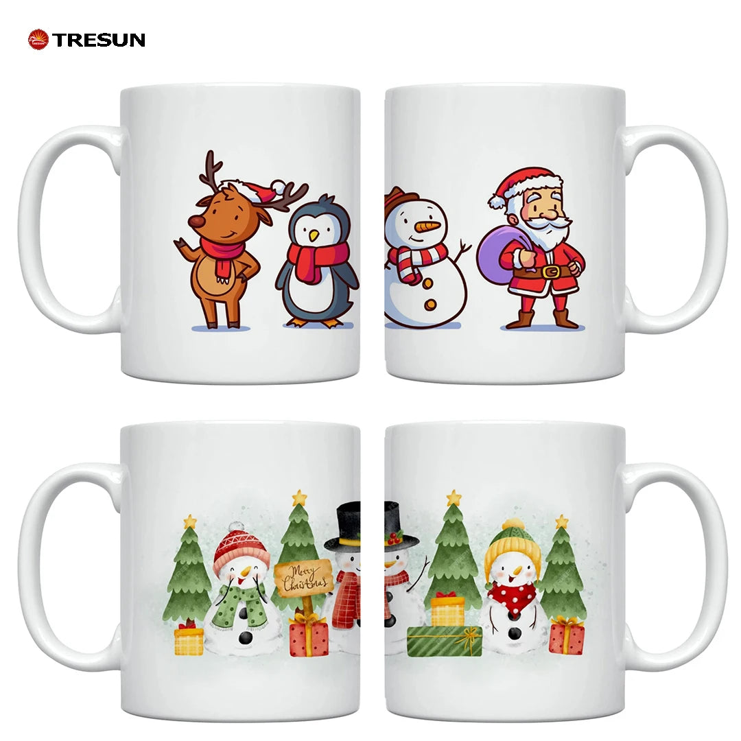 Custom Mugs Factory Price Colorful Christmas Mugs for Printing High Quality 11Oz White Sublimation Ceramic Coffee Mug