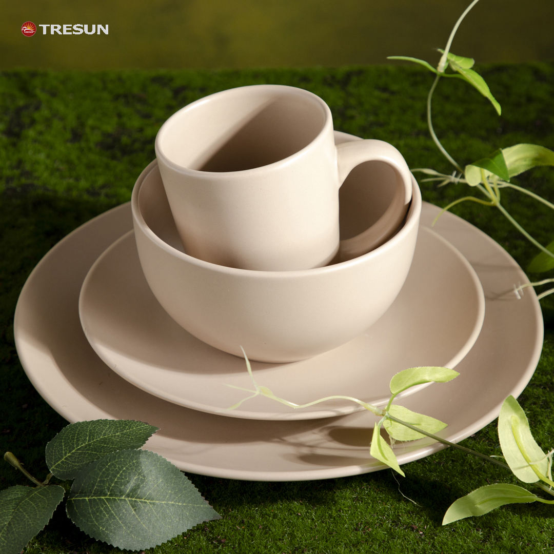 Tresun® 16-pc Stoneware Set - Service for 4 | Elegant & Durable Everyday Dinnerware