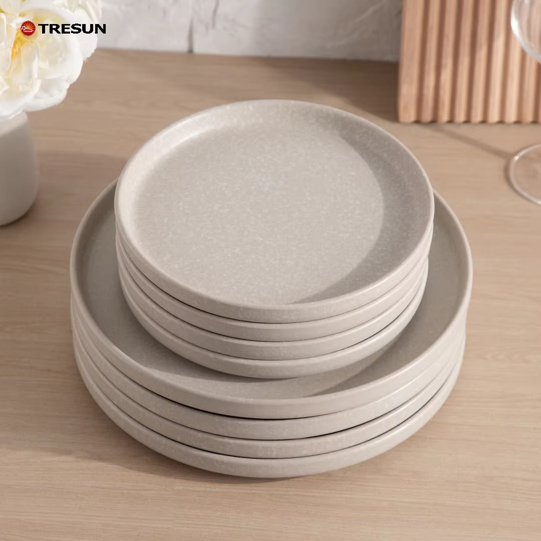 Tresun®16 Pieces Matte Beige Stoneware dinnerware set | Service for 4