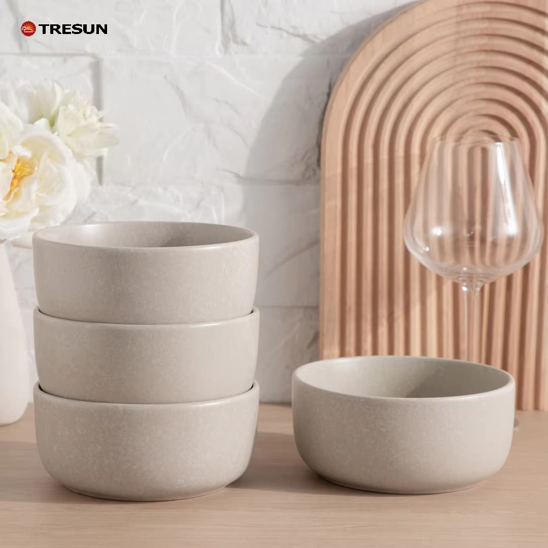 Tresun®16 Pieces Matte Beige Stoneware dinnerware set | Service for 4