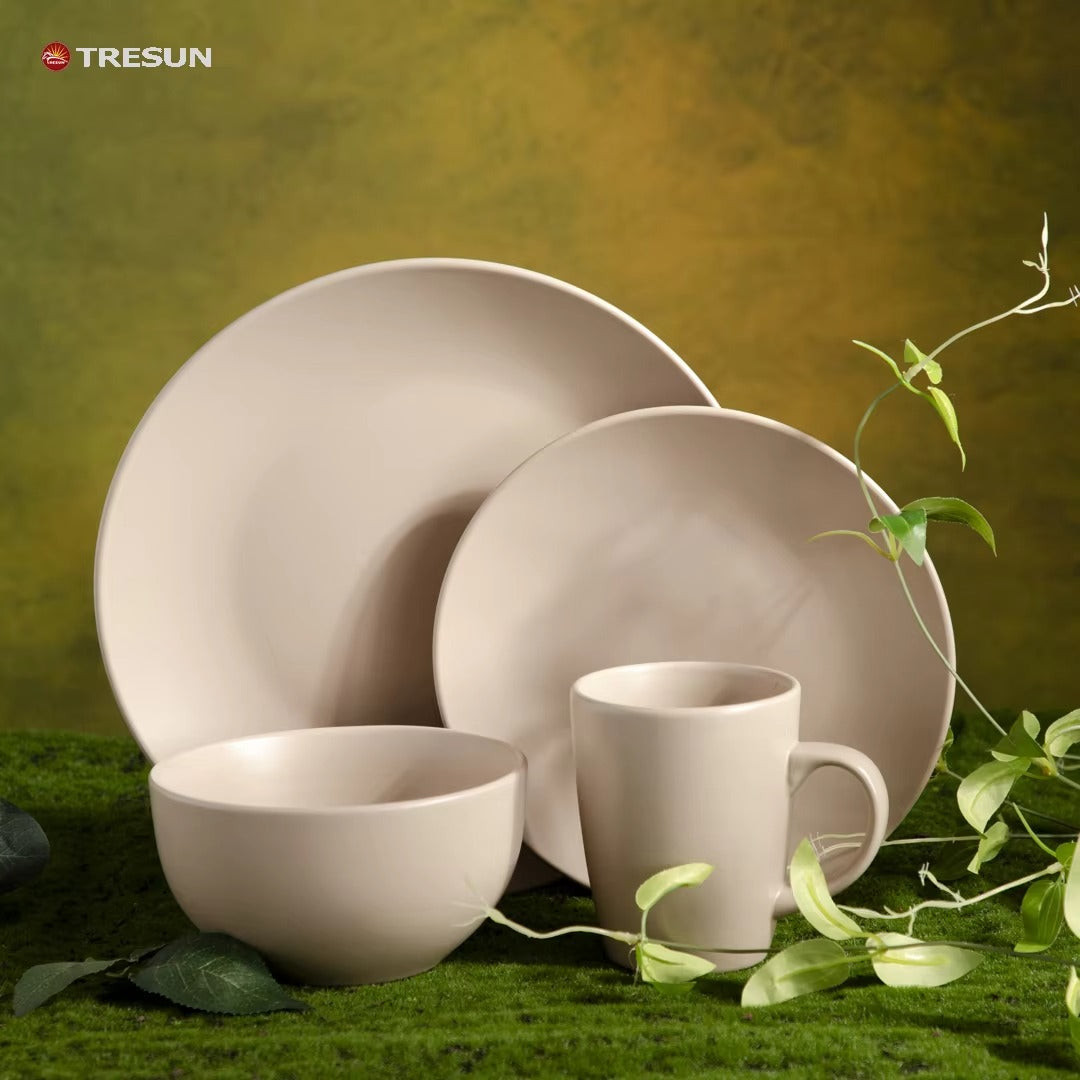 Tresun® 16-Piece Beige Stoneware Dinnerware Set | Service for 4