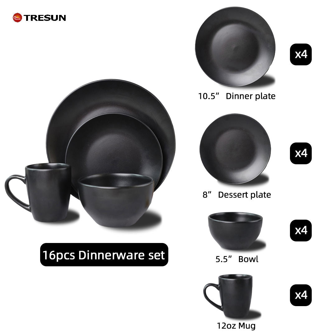 Tresun® 16-Piece Stoneware Dinnerware Set | Service for 4